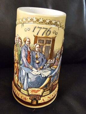 Miller High Life Birth of A Nation 1776 Licensed Collectibe Beer Stein EUC